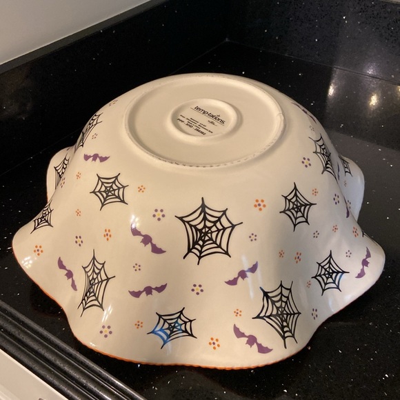 14” Temp-Tations Halloween Spooky BOOfetti Ruffled Edge 4 QT Ceramic Bowl HUGE - Picture 13 of 13